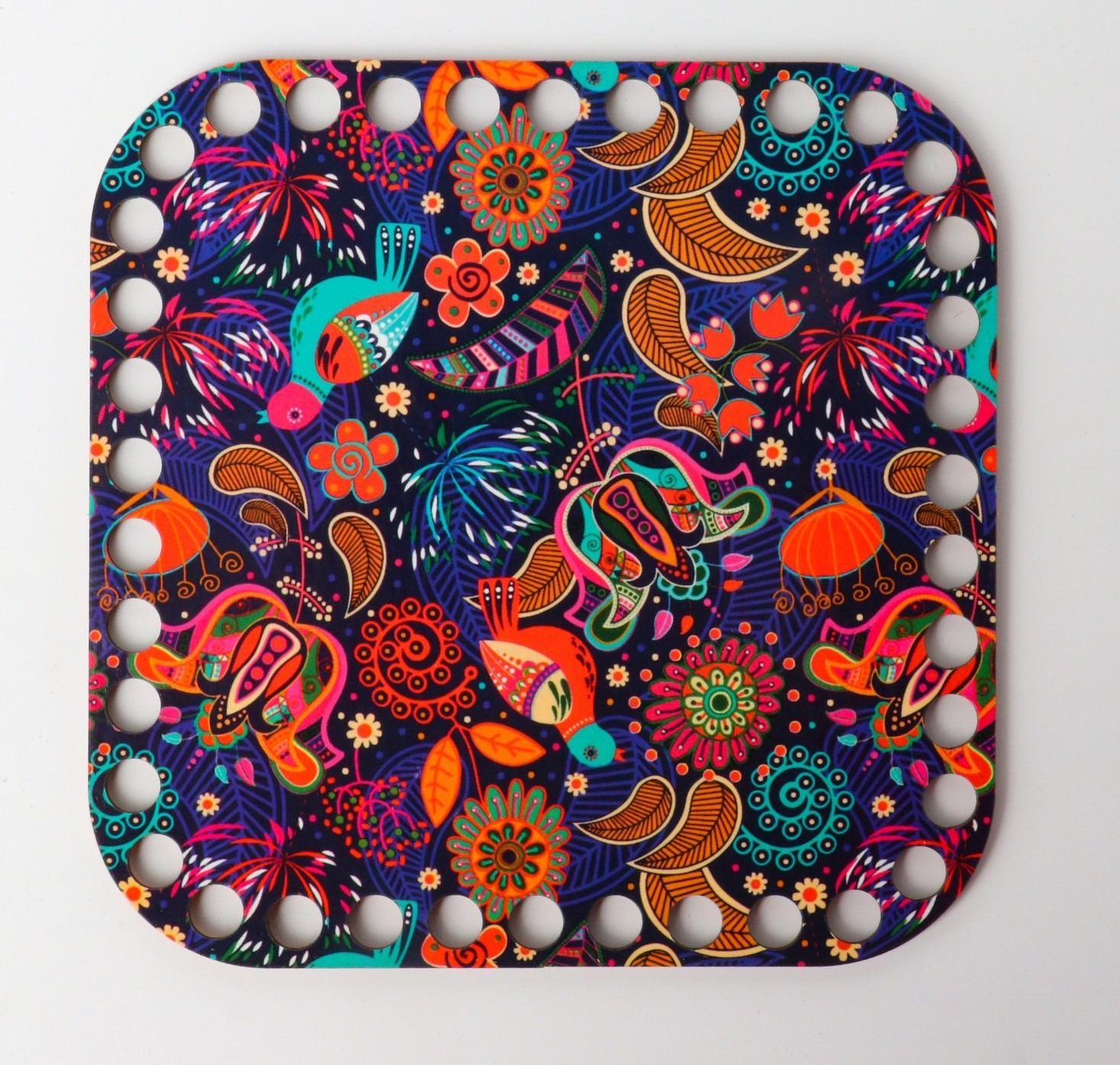 Заготовка для вязания "Квадрат скругленный" донышко фанера, размер 15 см