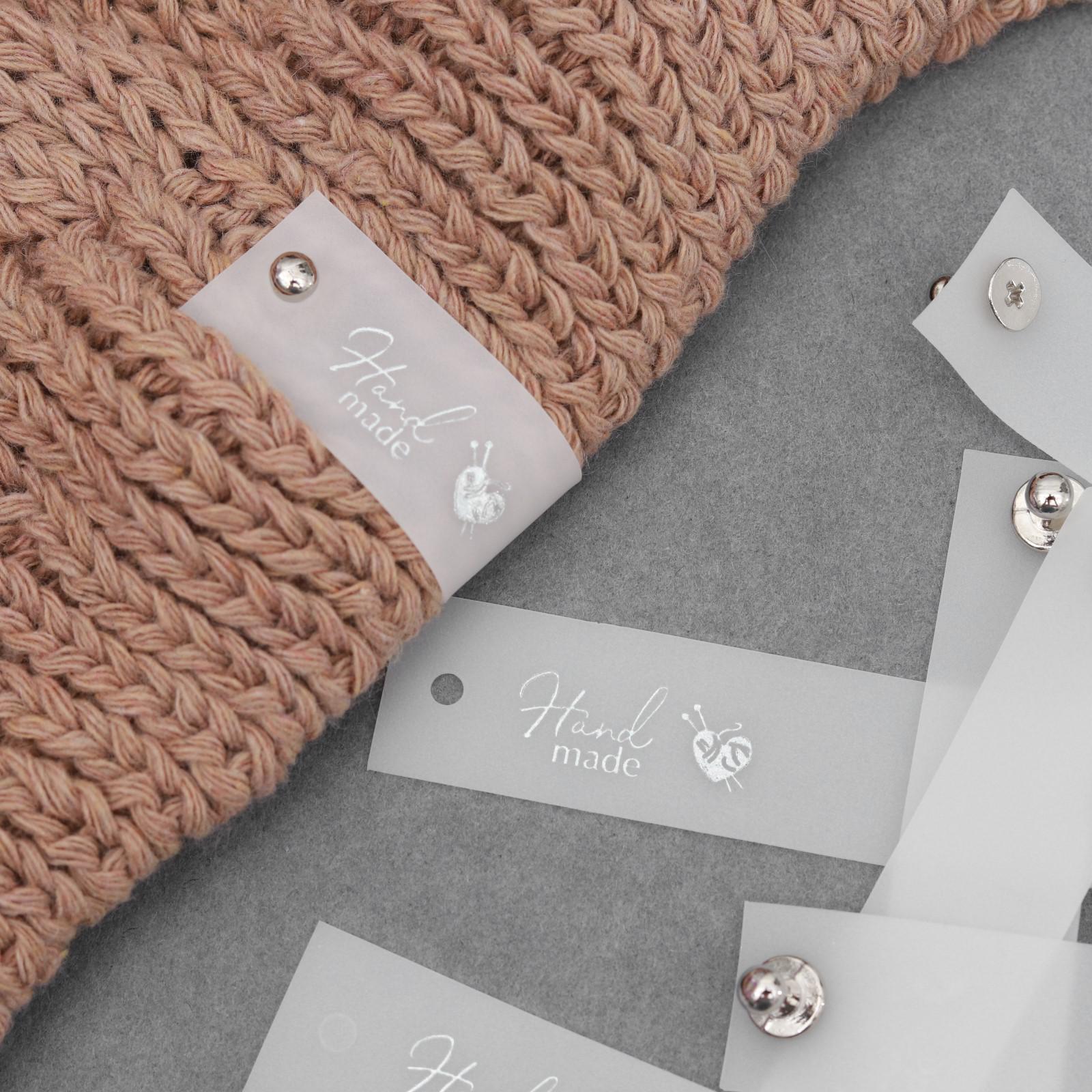 Силиконовая бирка 'Hand Made' с кнопкой