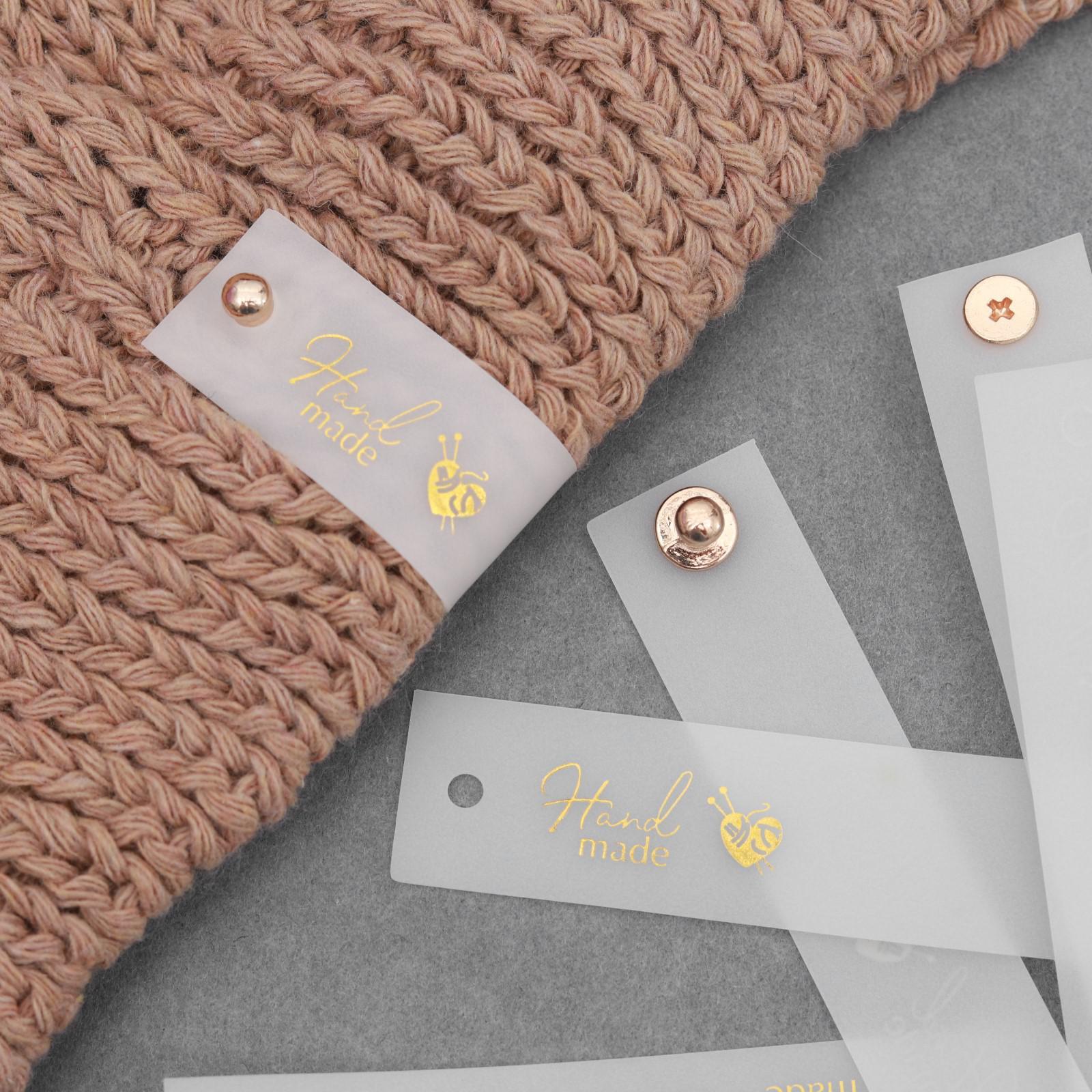 Силиконовая бирка 'Hand Made' с кнопкой