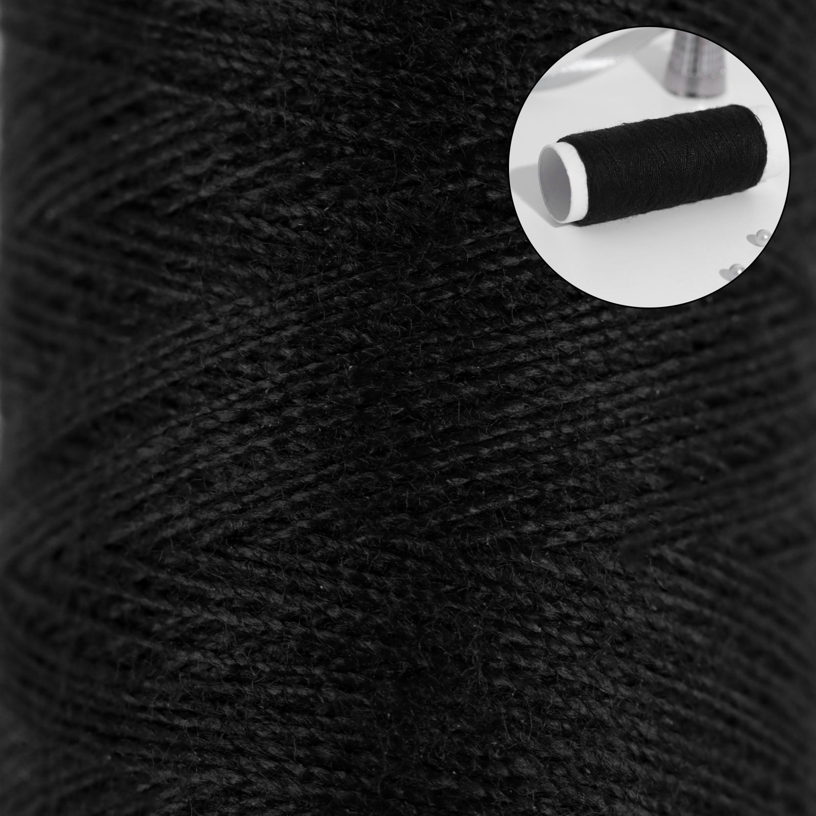 1600 (20) Нитки 40/2, 45 м, цвет чёрный