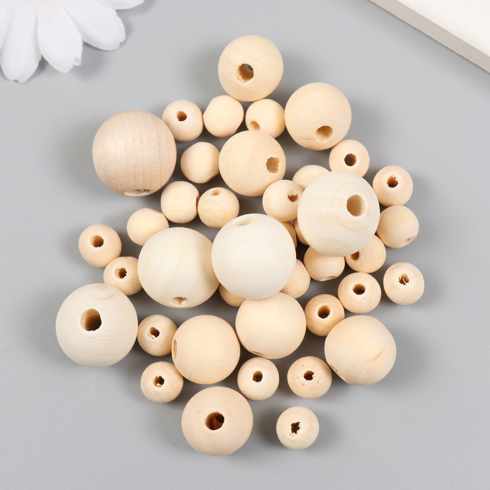 Деревянные неокрашенные бусины (10,15,18, 20 мм)
