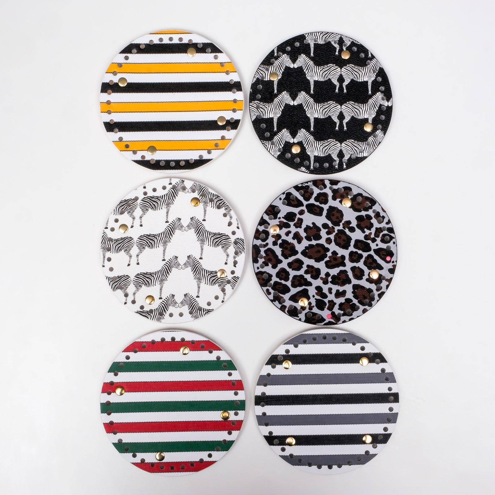 Основа для вязанных изделий кожзам "Круглая с рисунком"