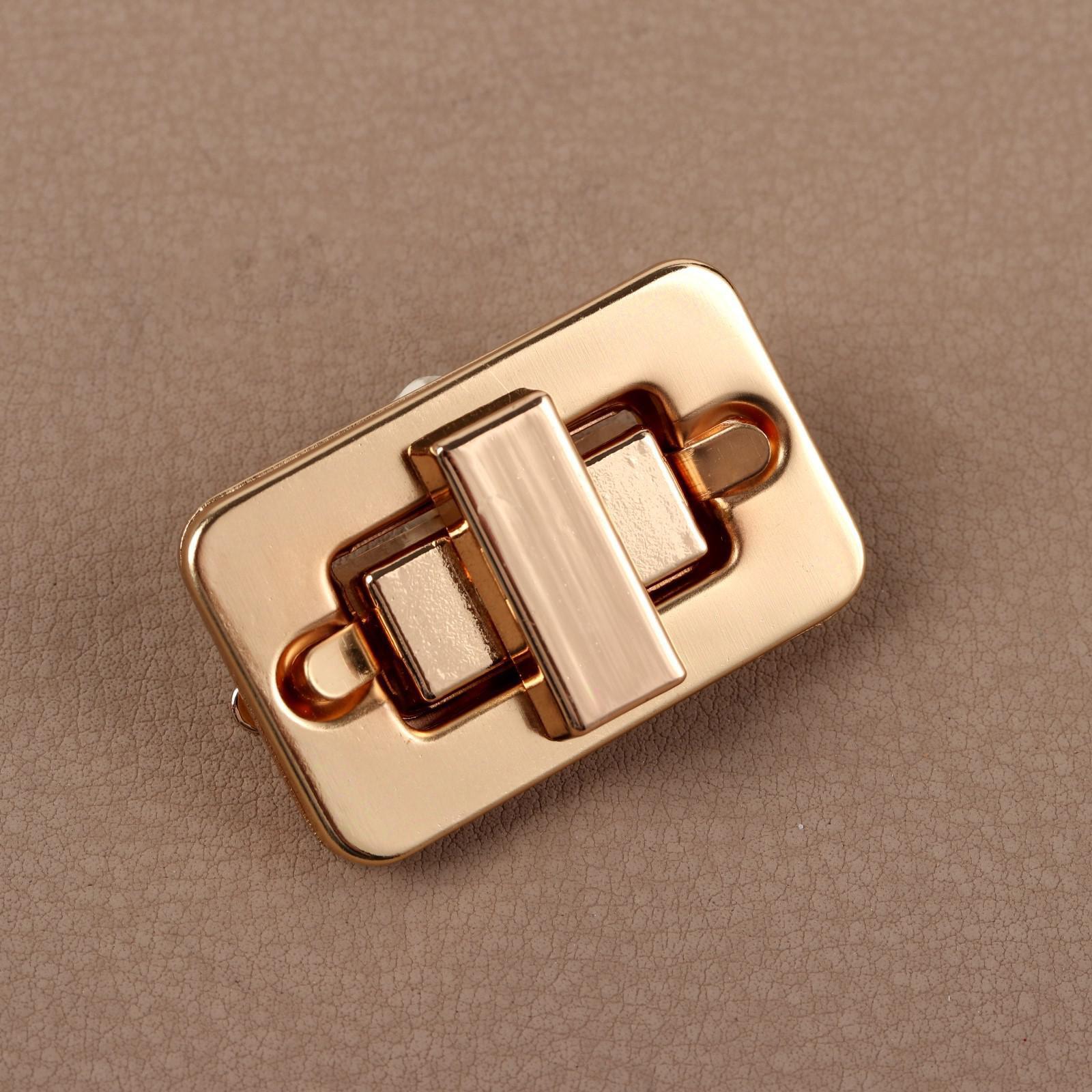 Застёжка для сумки, 4 × 2,5 см, цвет серебряный,золотой