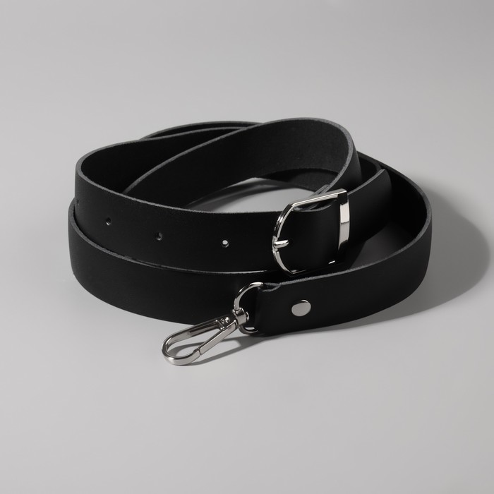 Ручка для сумки из натуральной кожи, регулируемая, с карабинами, 125 ± 2 см × 2,5 см