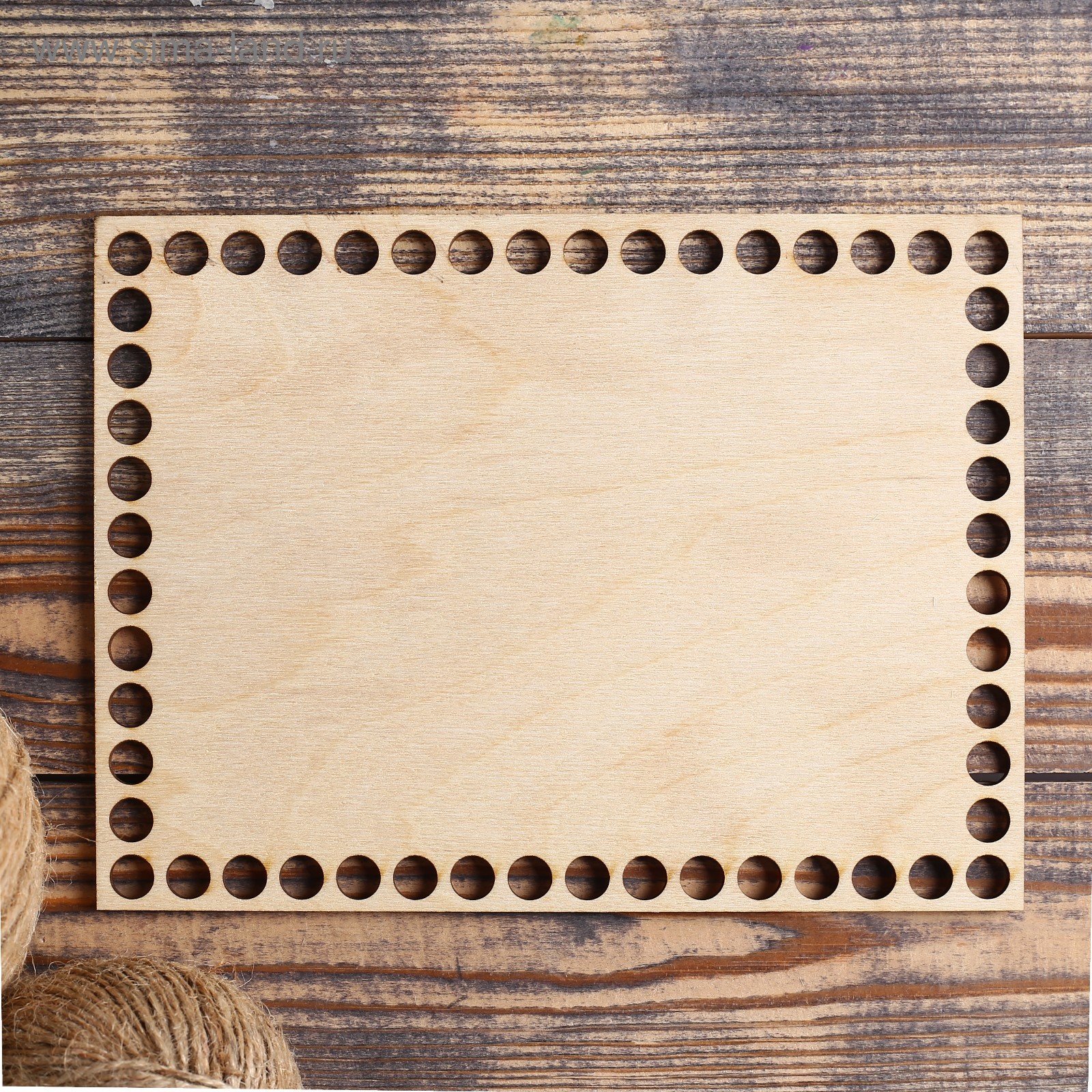 Заготовка для вязания "Прямоугольник", донышко фанера 3 мм, 20×15 см