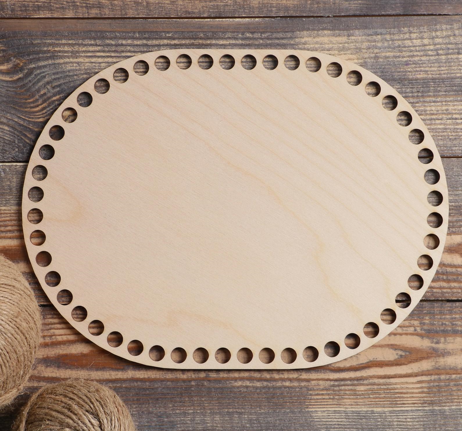 4882483 Заготовка для вязания "Овал с параллельными сторонами", донышко фанера 3 мм