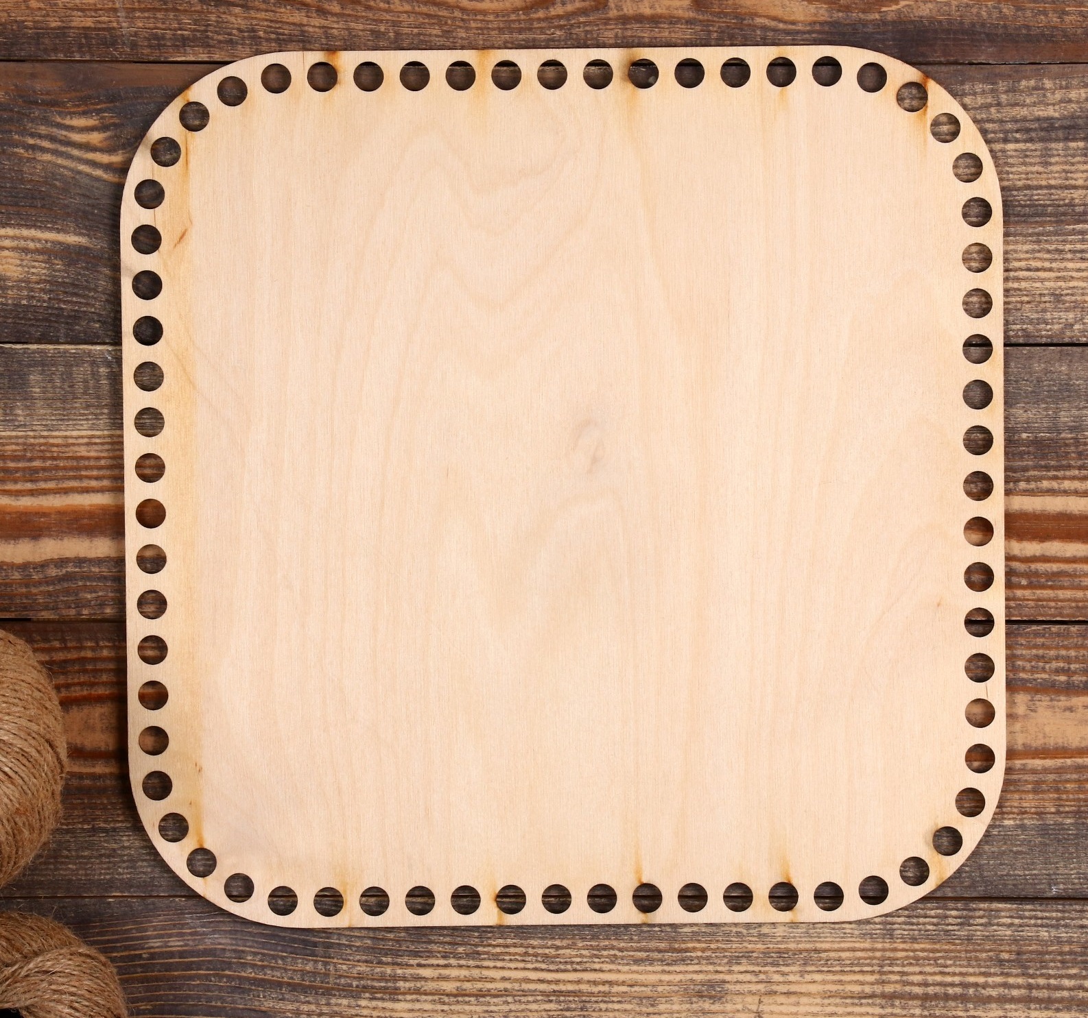 Заготовка для вязания "Квадрат скруглённый", донышко из фанеры 3 мм, размер 30×30 см