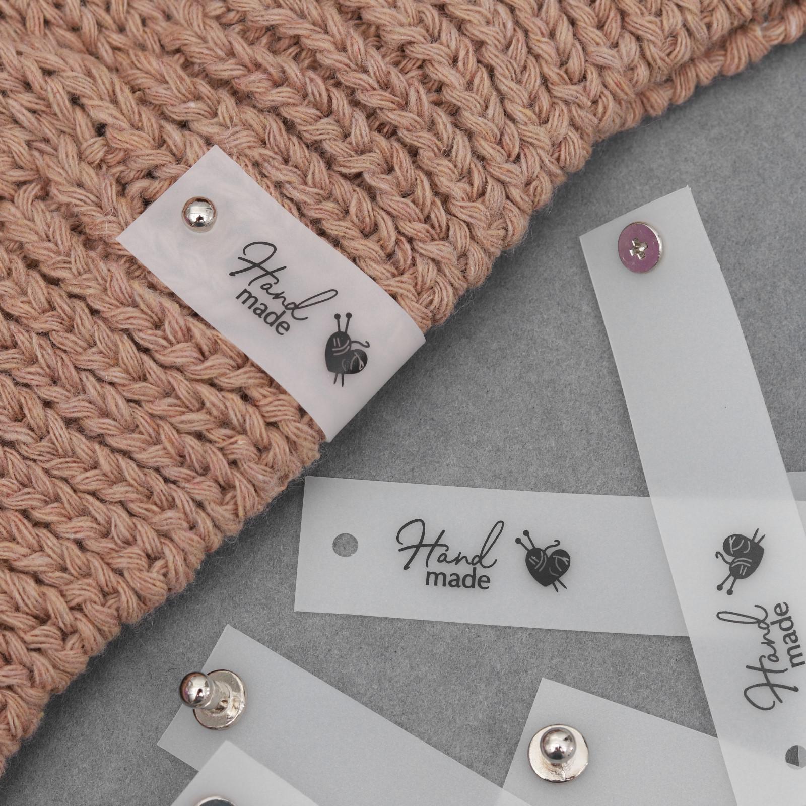 Силиконовая бирка 'Hand Made' с кнопкой