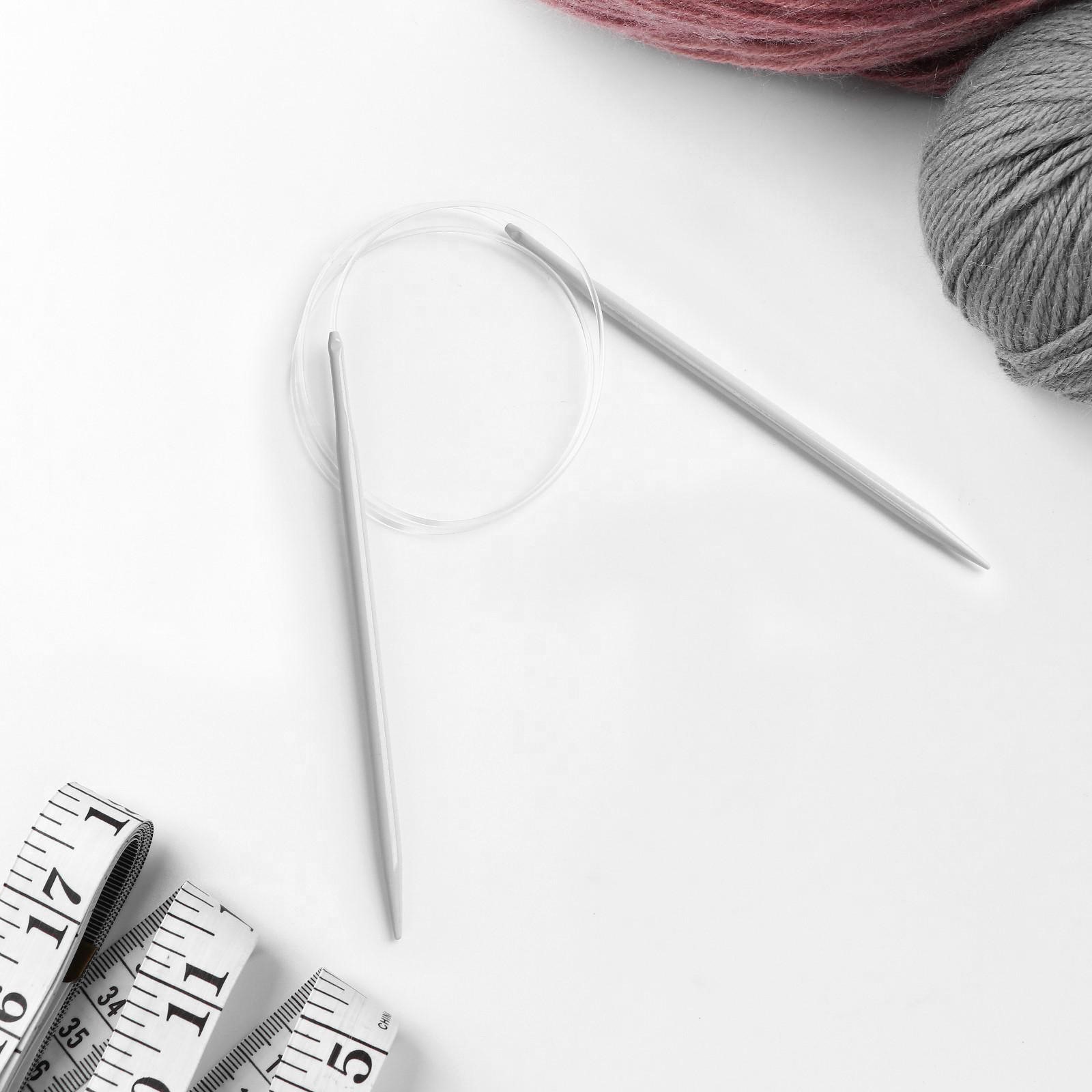 Спицы круговые, для вязания, с тефлоновым покрытием, с пластиковой леской