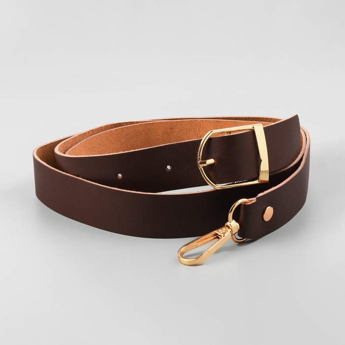 Ручка для сумки из натуральной кожи, регулируемая, с карабинами, 125 ± 2 см × 2,5 см