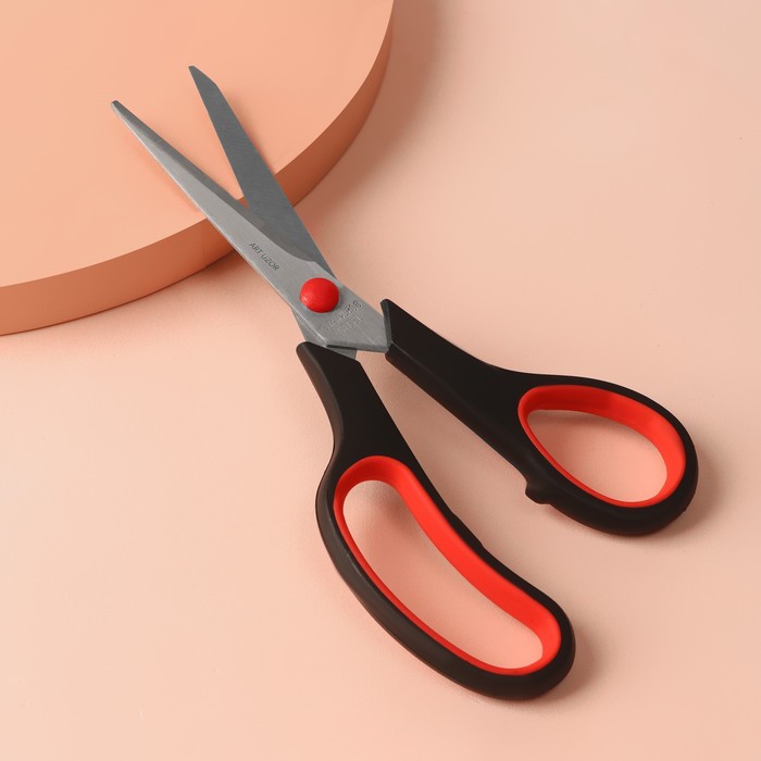 Ножницы универсальные, скошенное лезвие, 8.2, 21см, цвет чёрный