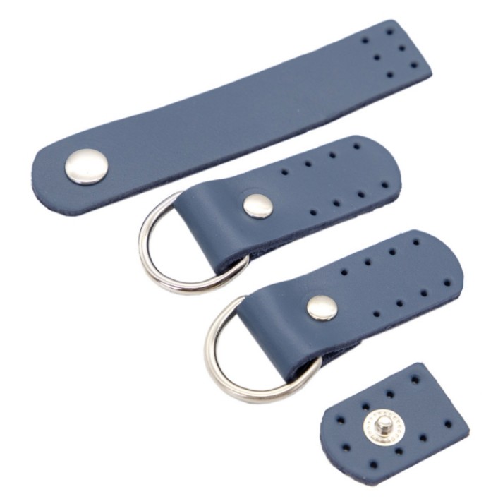 851 светло синий Набор для сумки Застежка 2,5*10,1см-1шт., петельки 3*5,5см-2шт, 2*10,1см-1шт., петельки 2*5,4см-2ш 100% кожа