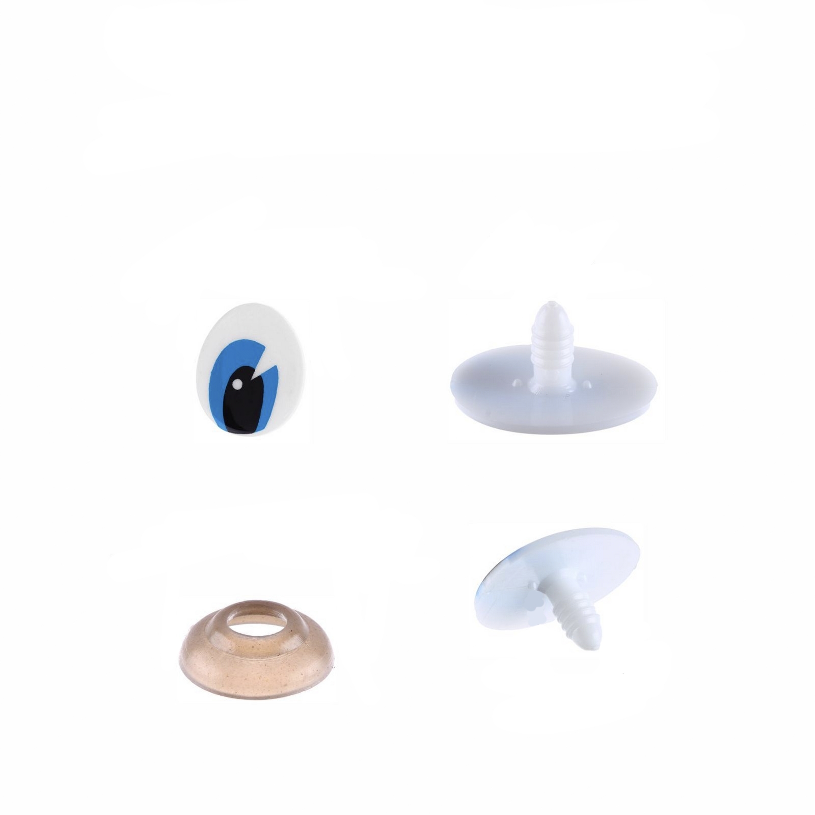 Глаза винтовые с заглушками, 13*10мм , 27*22мм