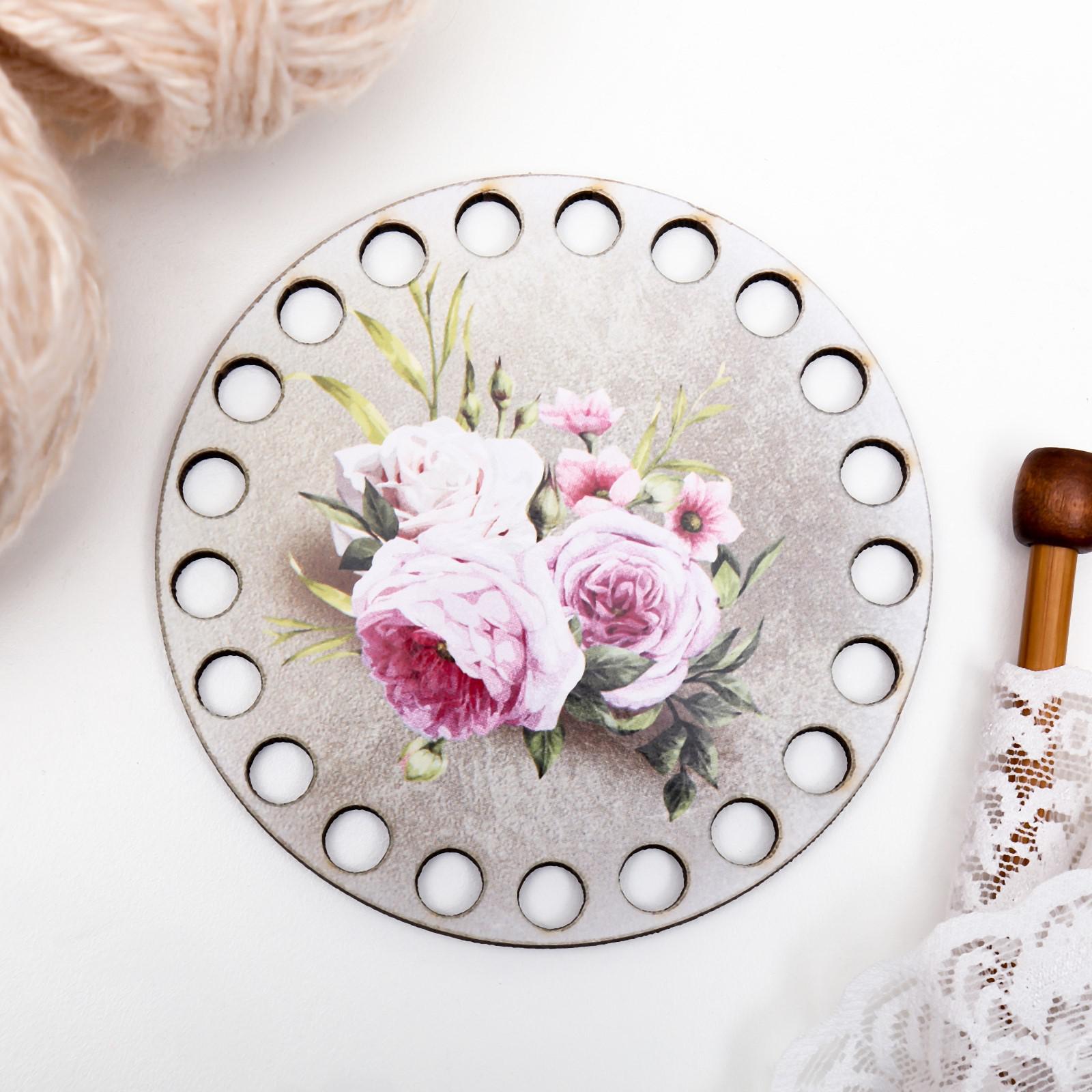 Донышко(заготовка) для вязания круг с рисунком(принтом) 10-12 см.