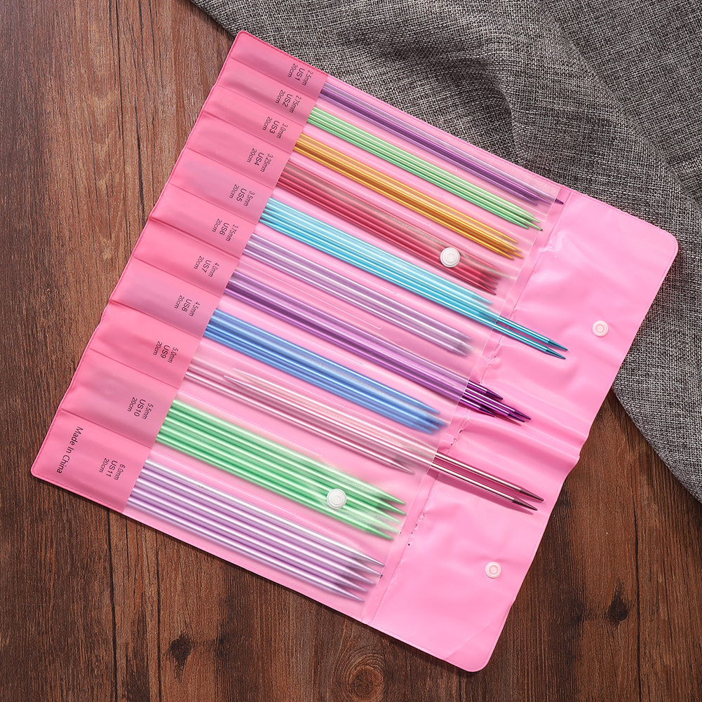 Набор чулочных металлических спиц (11 размеров/20 см) в чехле