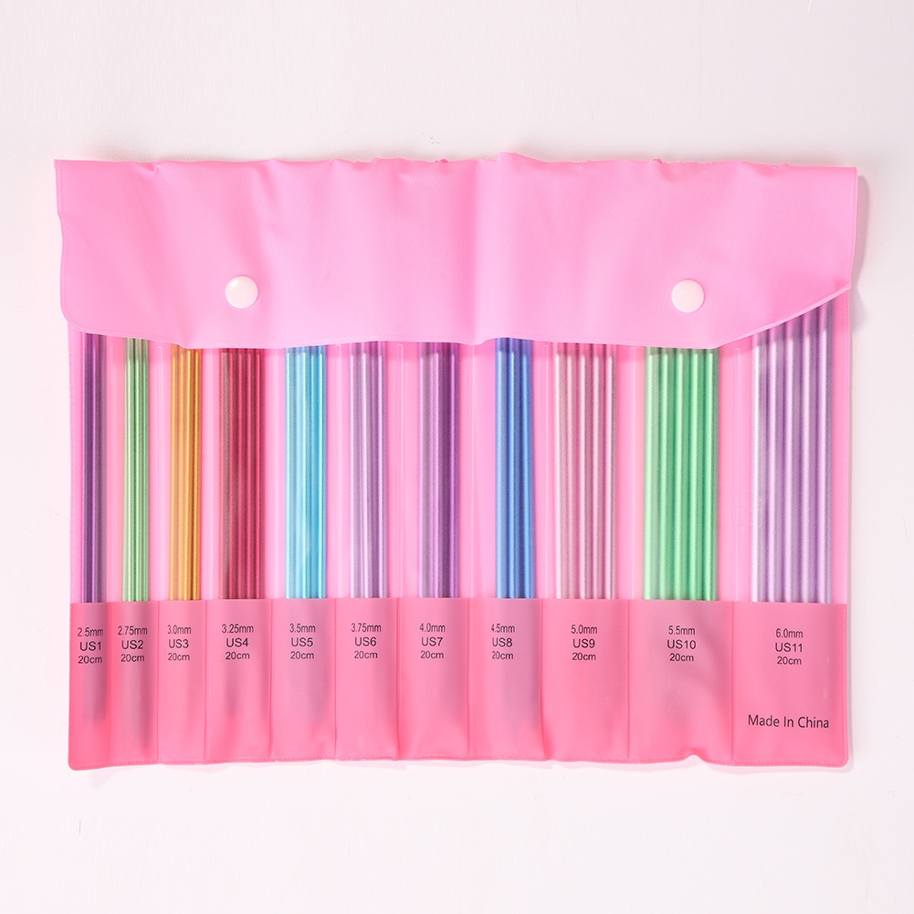 Набор чулочных металлических спиц (11 размеров/20 см) в чехле