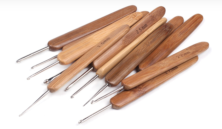 Крючки для вязания с бамбуковой ручкой