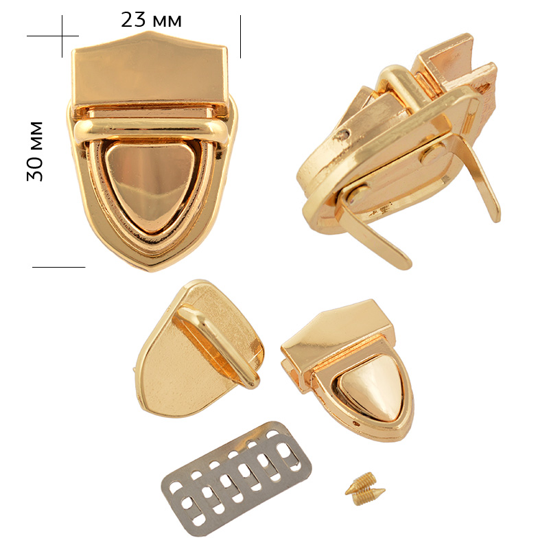 Замок цупферный ТВУ 23х30мм цв.никель, золото