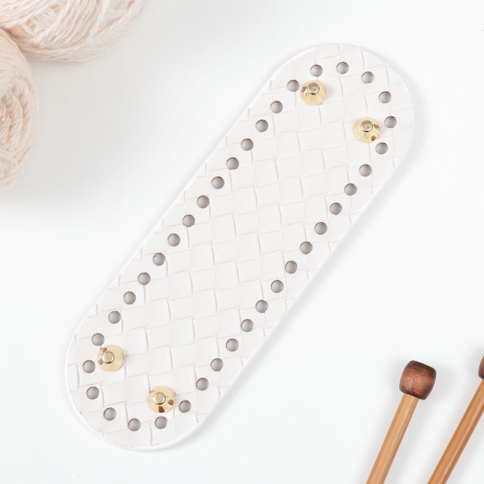 Основа для вязанных изделий кожзам "Вытянутая плетёнка" , 6×18 см