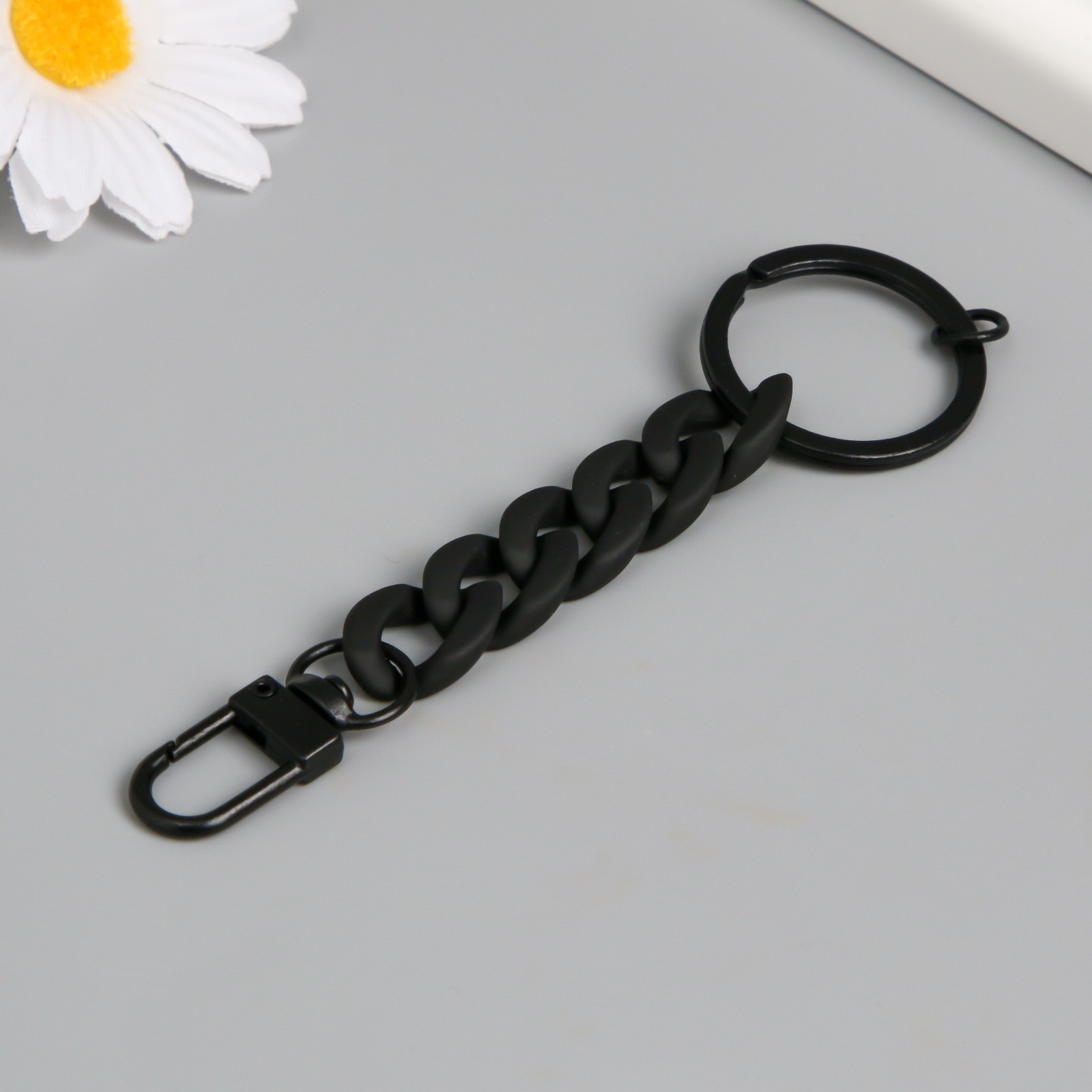 Брелок пластик "Цепь с карабином" 10х3 см