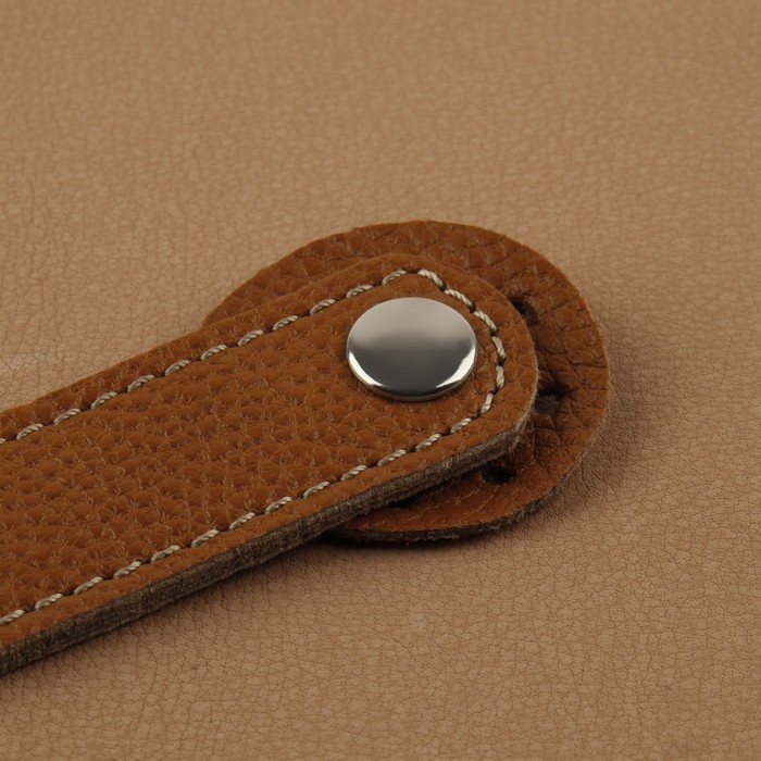 Застёжка пришивная для сумки, на кнопке, из натуральной кожи, 13,5 × 2,5 см