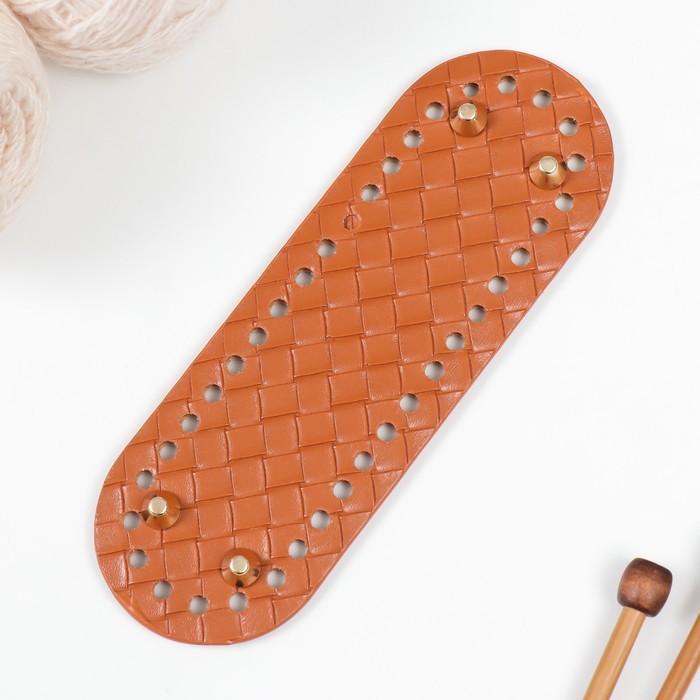 Основа для вязанных изделий кожзам "Вытянутая плетёнка" , 6×18 см