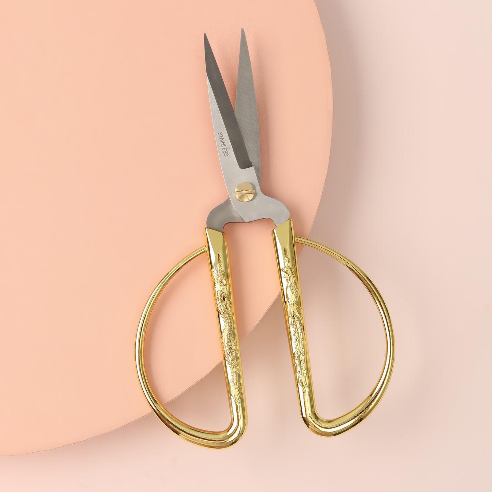 Ножницы портновские, скошенное лезвие, 6", 15 см, цвет золото, серебро