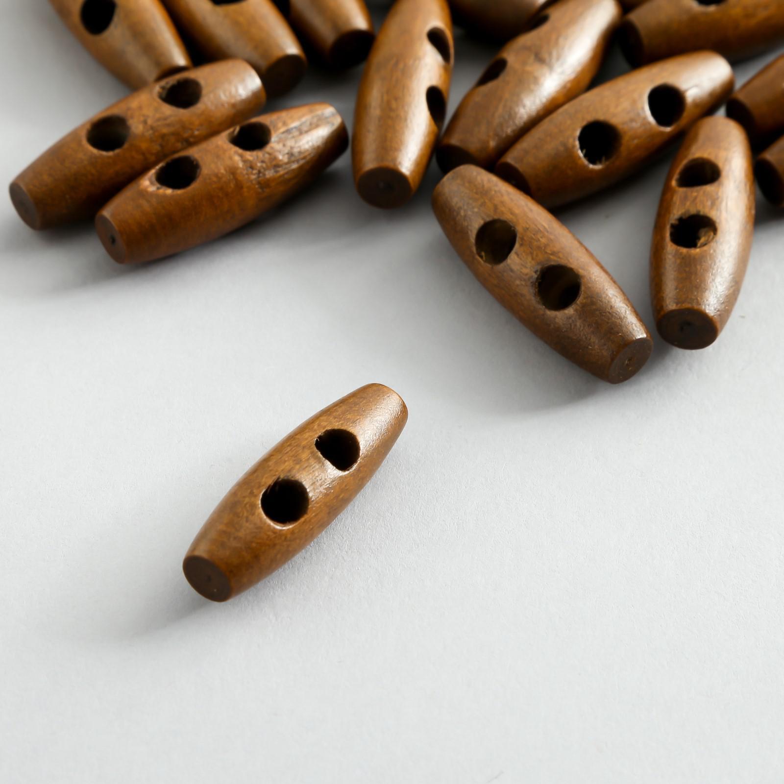 Пуговицы деревянные 2 прокола "Цилиндр" 4х1,1х1,1 см