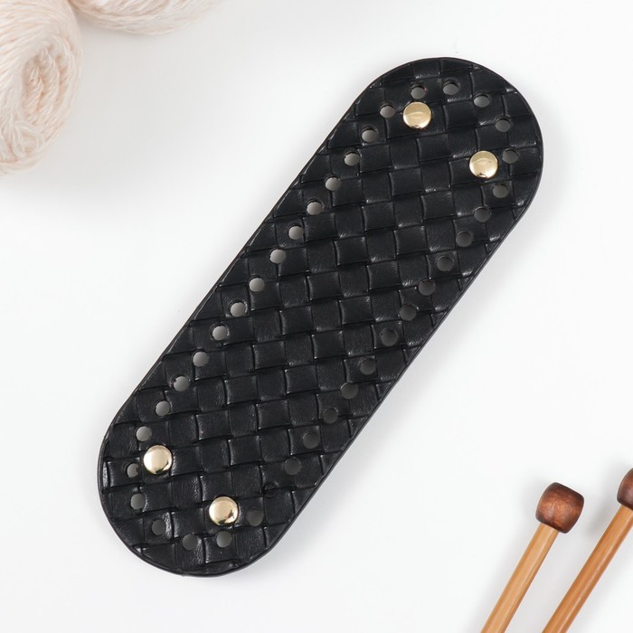 Основа для вязанных изделий кожзам "Вытянутая плетёнка" , 6×18 см